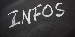 Tafel mit der Aufschrift "Infos" Tafel mit der Aufschrift "Infos"